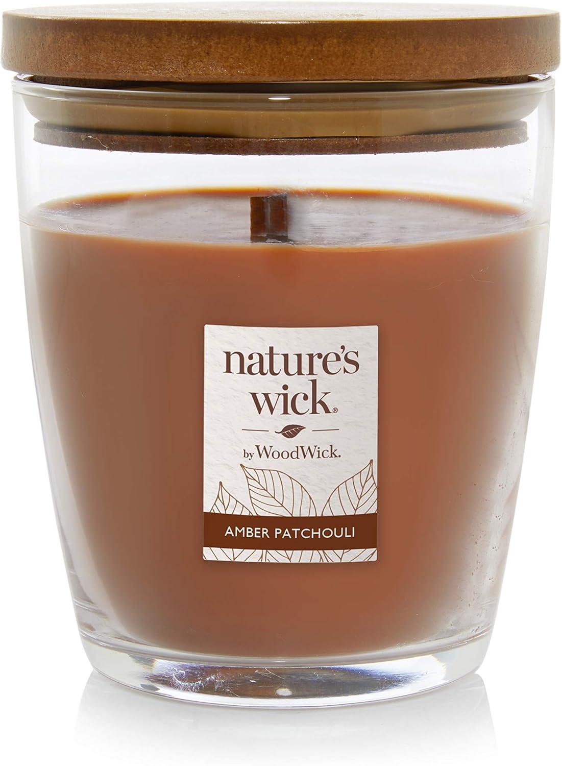 Amber Patchouli Scented Jar Candle with Wooden Lid