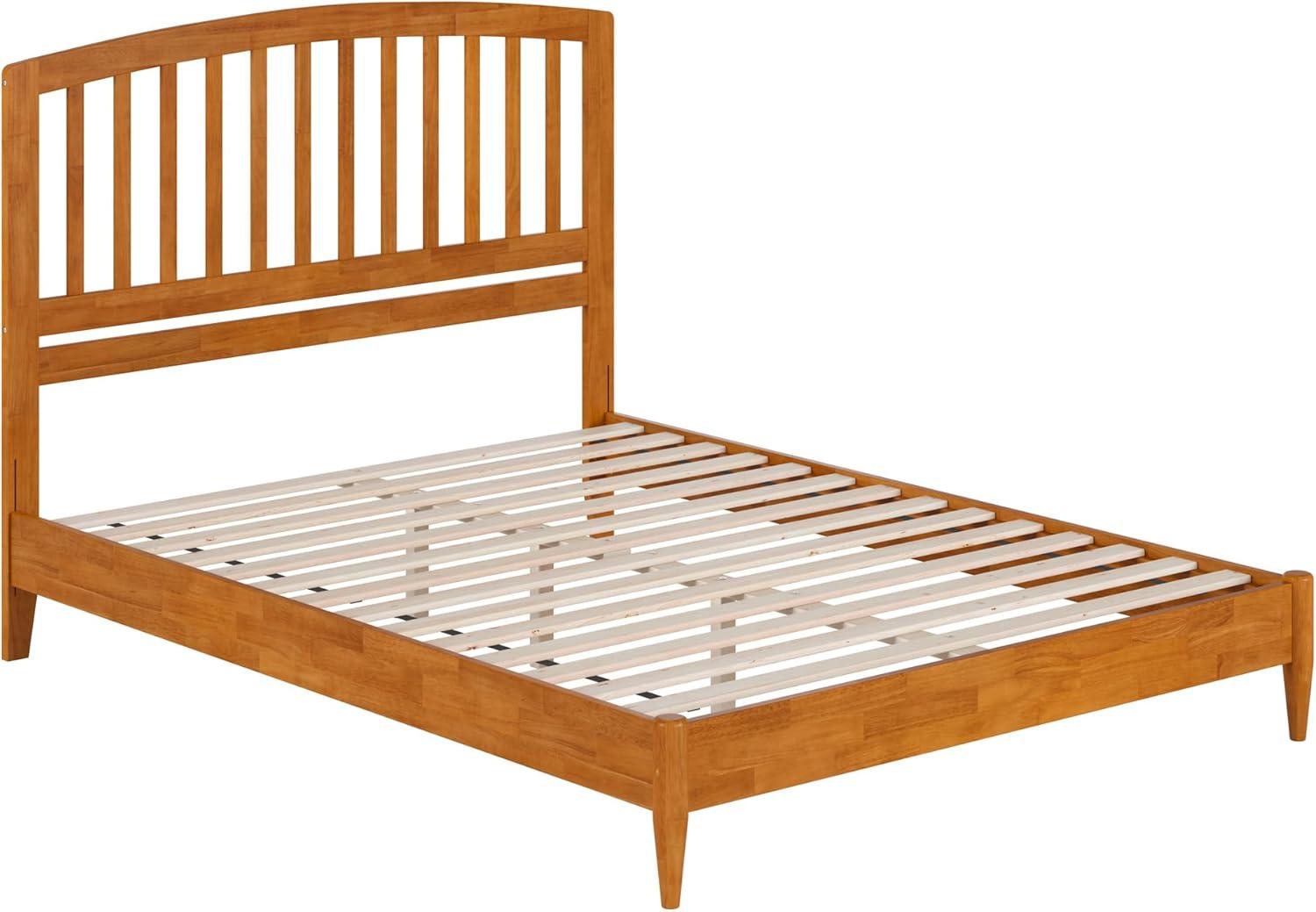 AFI Quincy Queen Solid Wood Low Profile Platform Bed, Light Toffee