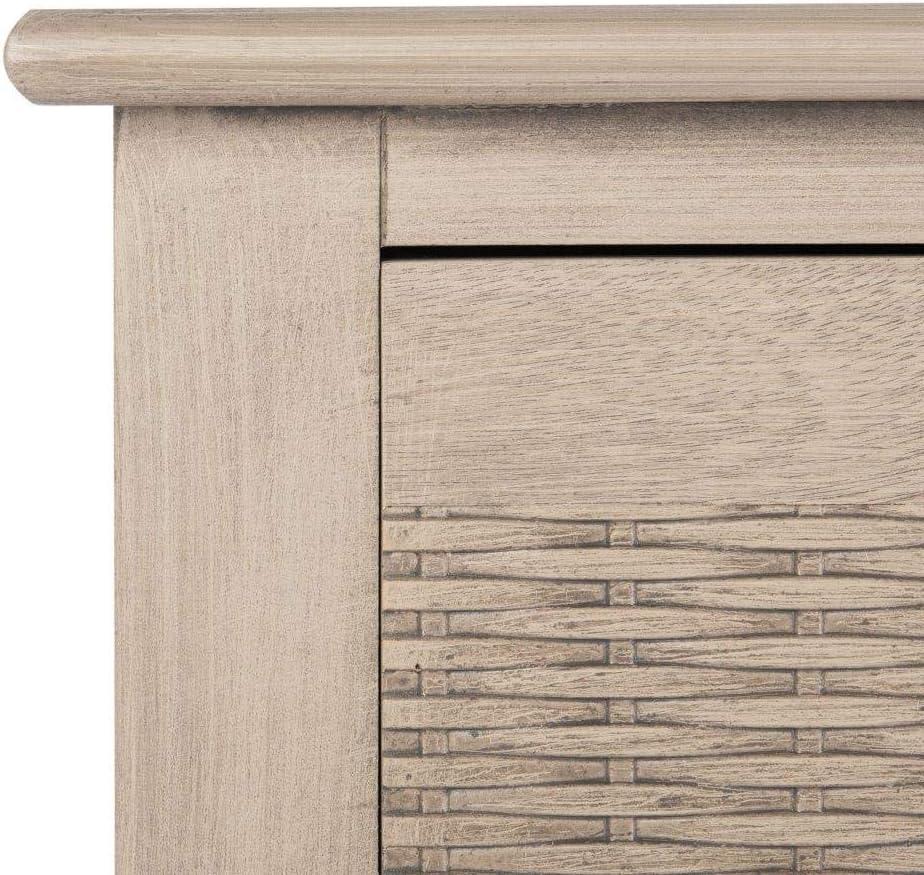 Greige Wood 2-Drawer Console Table with Storage