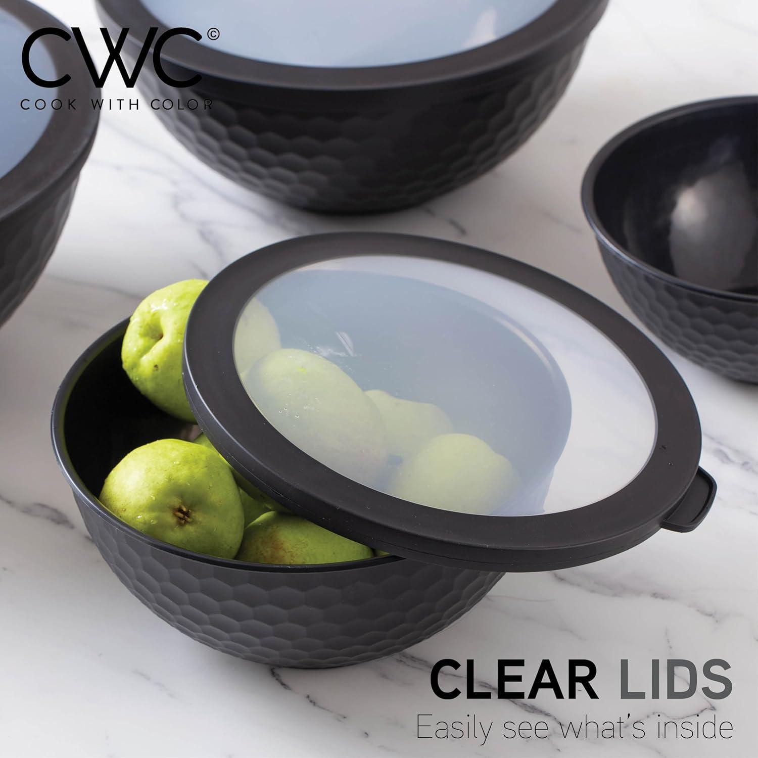 WRIWON 12 Piece Nesting Bowls Set includes 6 Prep Bowls and 6 Lids