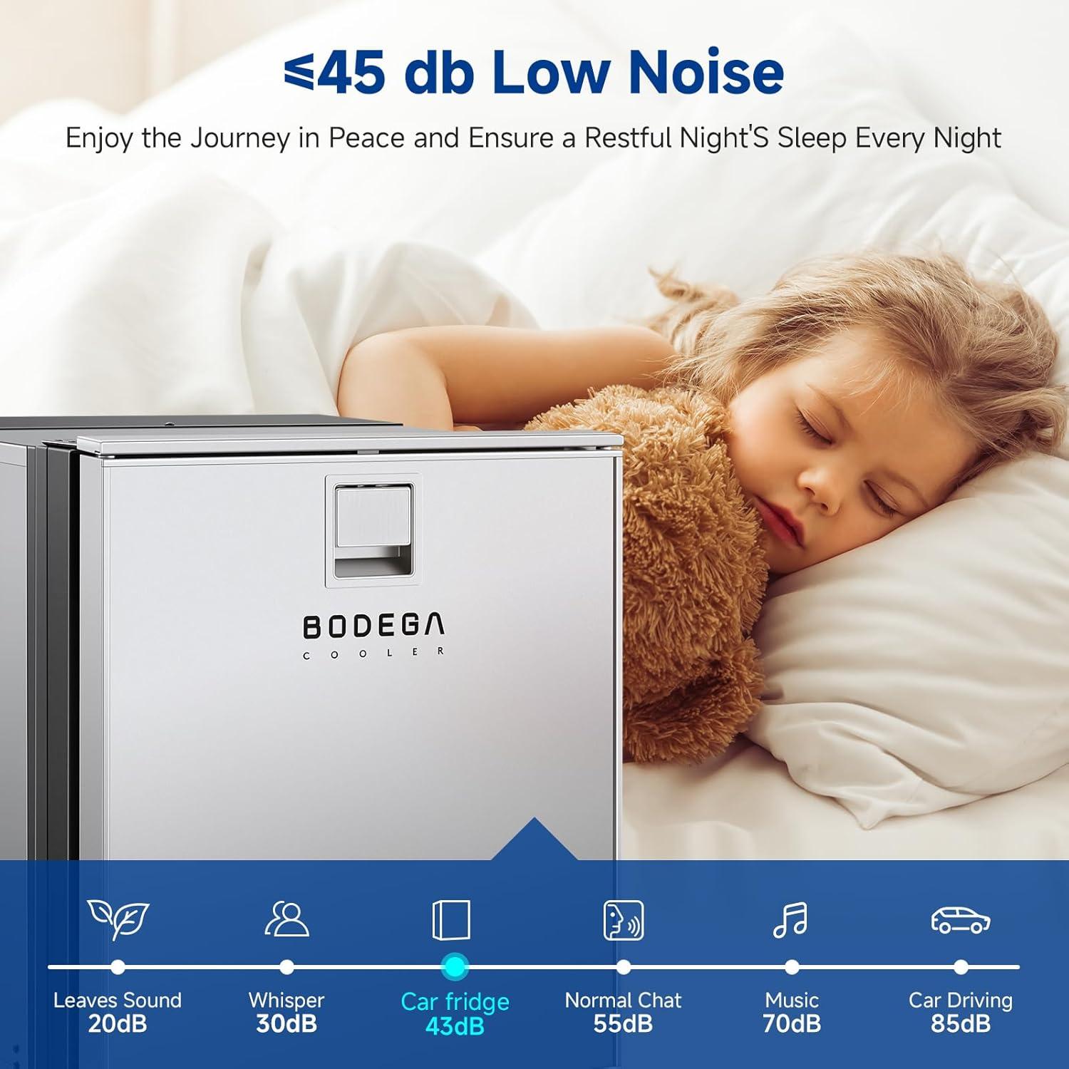 1.6 cu.ft. 45L RV Fridge and Freezer, Car Refrigerator with Lock, (-4℉-46℉) Outdoor Refrigerator in Black