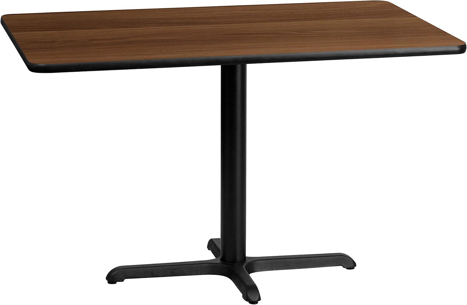 Flash Furniture 30'' x 48'' Rectangular Walnut Laminate Table Top with 23.5'' x 29.5'' Table Height Base