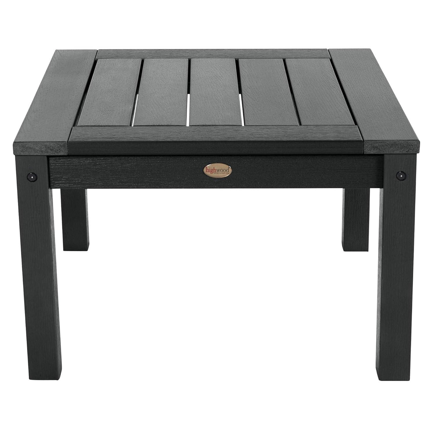 Adirondack Side Table Black - Highwood: Weather-Resistant Poly Lumber, 12-Year Warranty, Stainless Steel Hardware