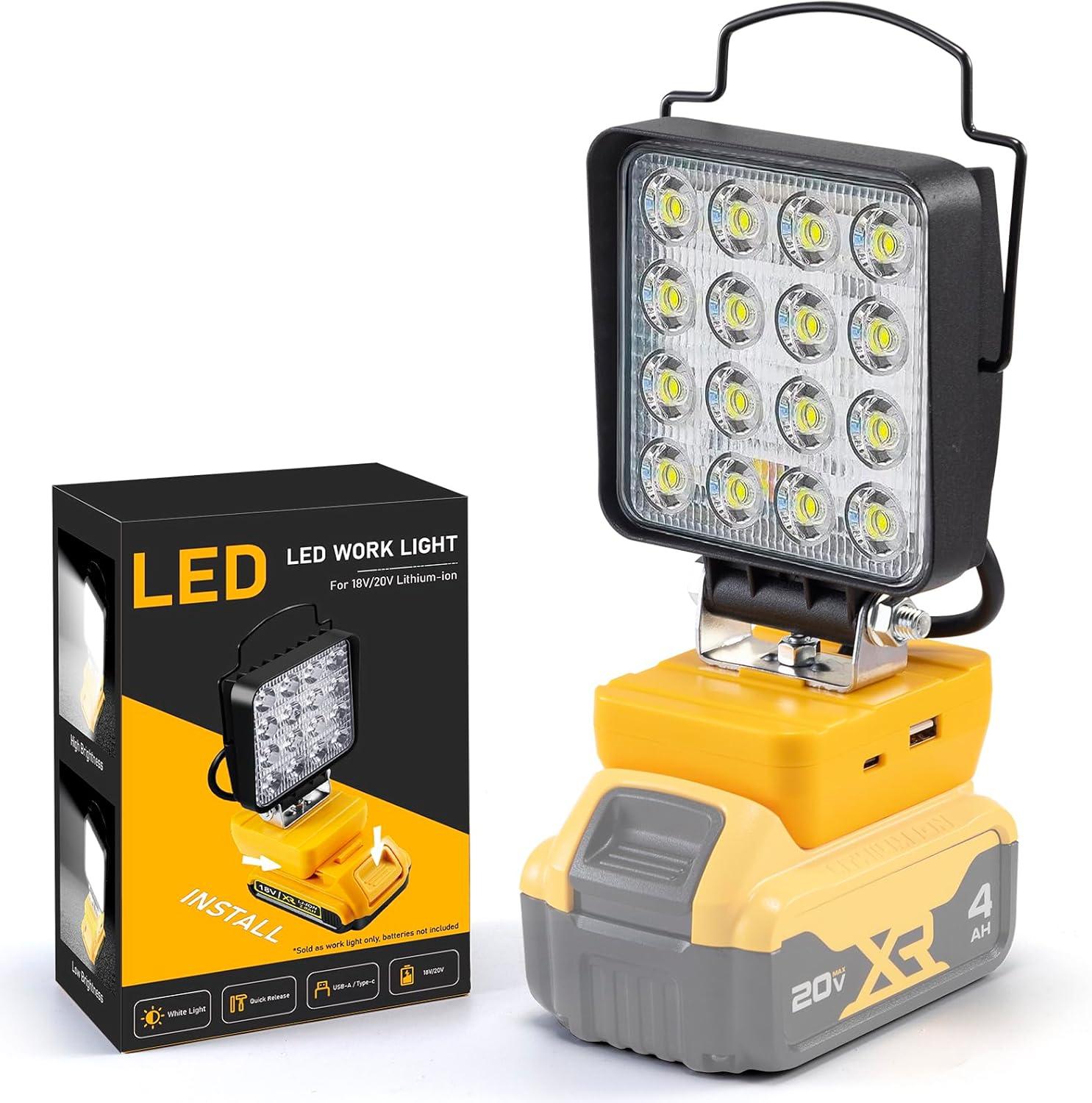 AnTom LED Work Light , 48W 4800LM LED Flood Light for Outdoor and Job Site Lighting- Dimmable Design