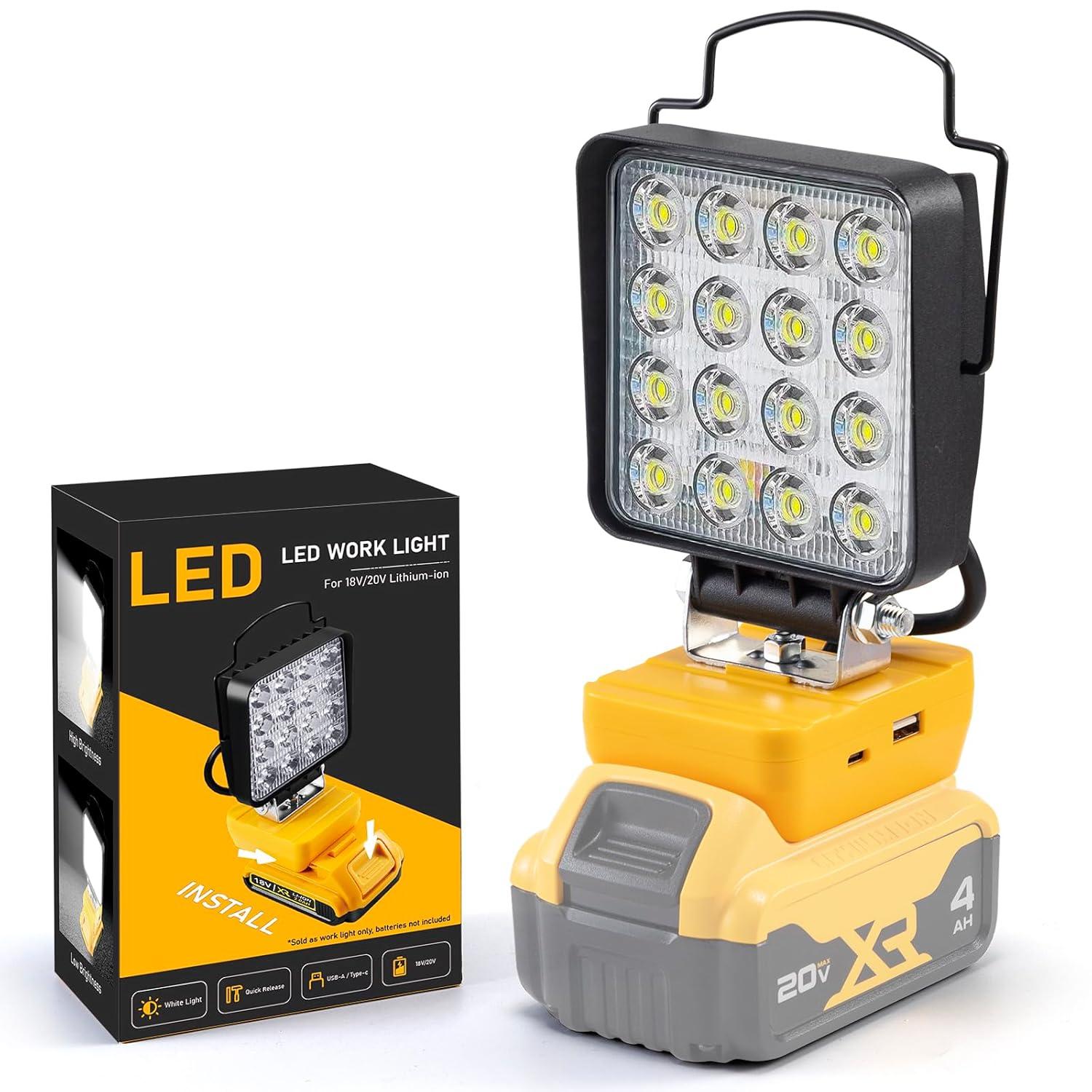 AnTom LED Work Light , 48W 4800LM LED Flood Light for Outdoor and Job Site Lighting- Dimmable Design