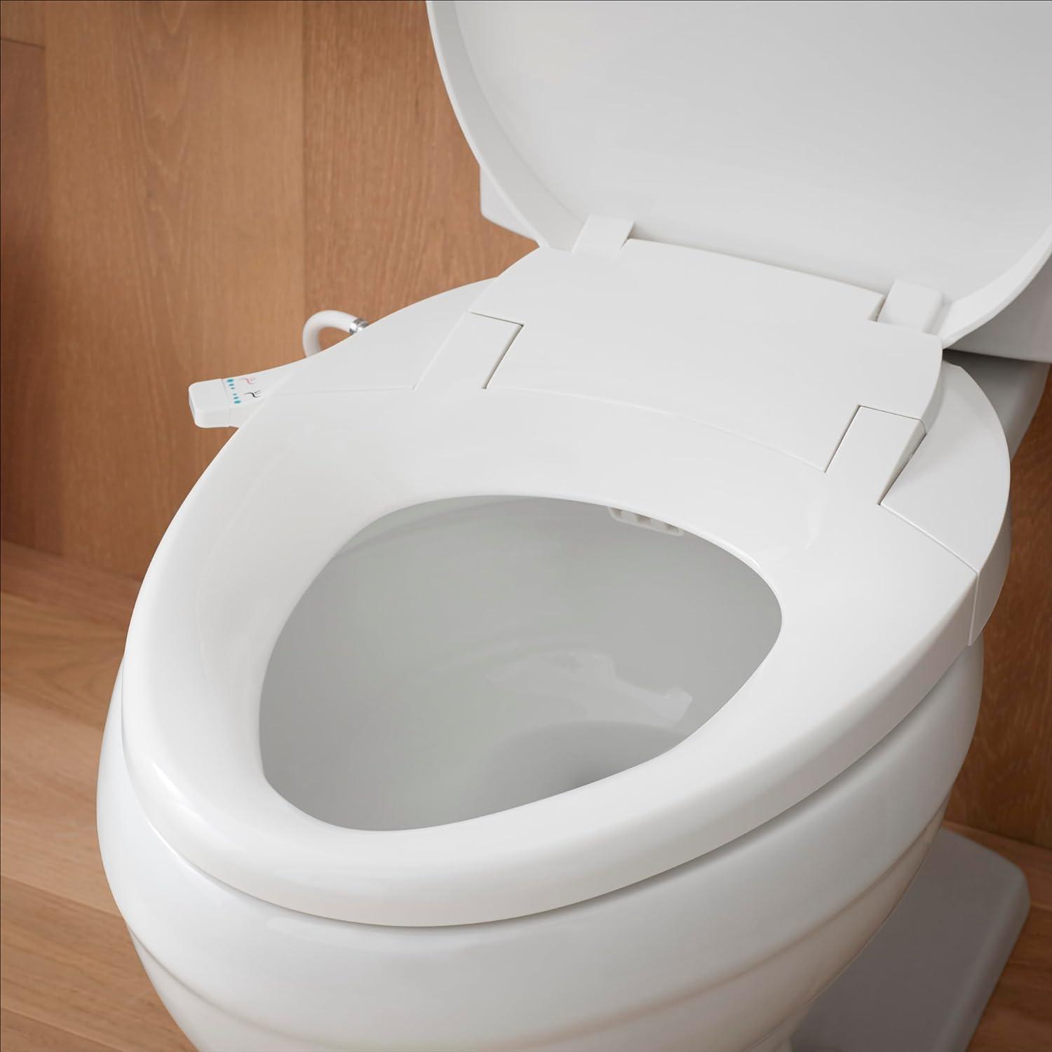 Purewash M300 Elongated Manual Bidet Toilet Seat, Non-Electric Bidet with Adjustable Bidet Sprayer