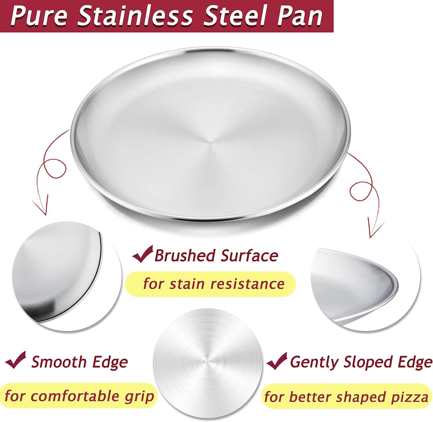 Soro Essentials- Set of 2 Aluminum 10” Coupe Style Pizza Trays- Pizza Baking Pan Pizza Tray Pizza Pan Round Pizza Baking Sheet Oven Tray Pizza Crisper Pan Healthy Pizza Cooking Pan for Oven