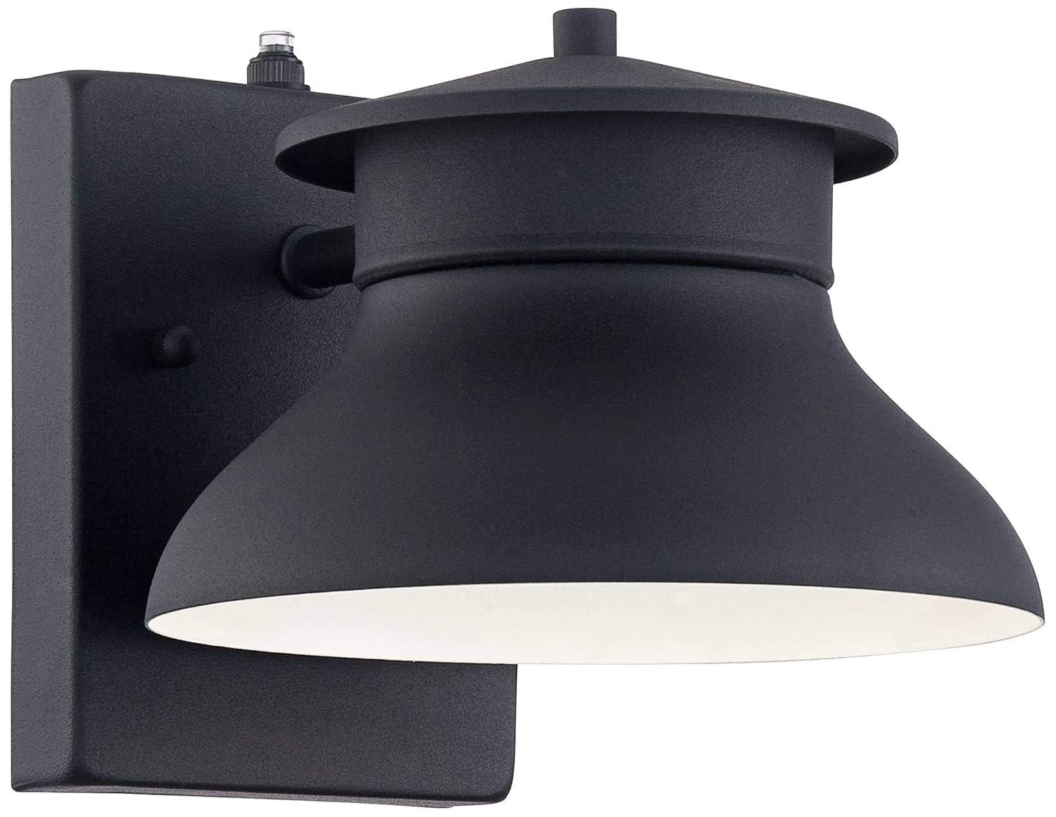 John Timberland Farmhouse Industrial Rustic Outdoor Barn Light Fixture Black LED Dusk to Dawn 6" for Exterior Deck House Porch Yard Patio Outside Roof