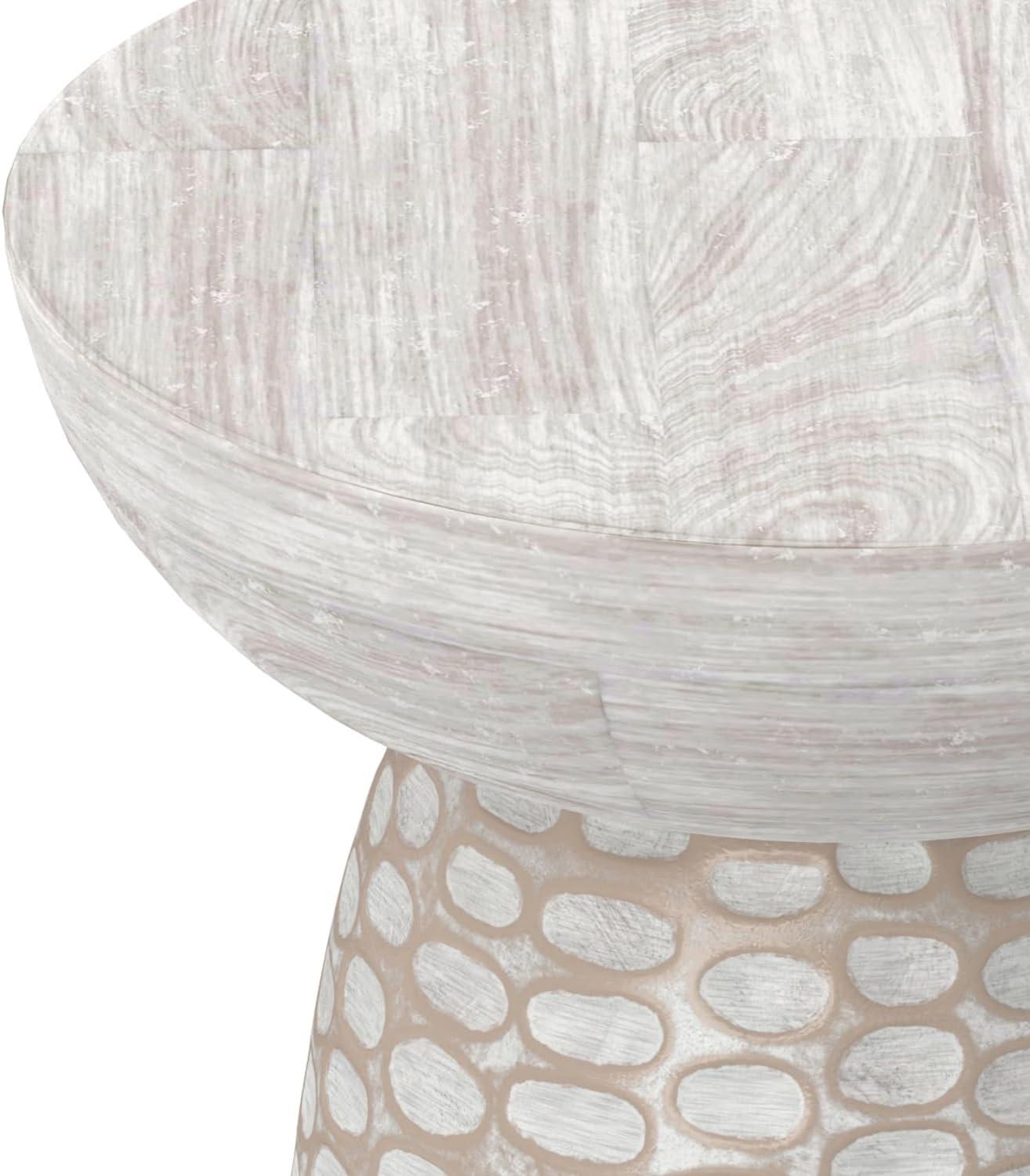 Dakota Fields Solid Mango Wood Contemporary Accent Table with Textured Finish, Fully Assembled
