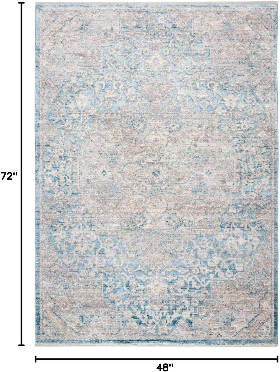 Dream DRM412 Power Loomed Indoor Area Rug - Blue/Grey - 4'x6' - Safavieh