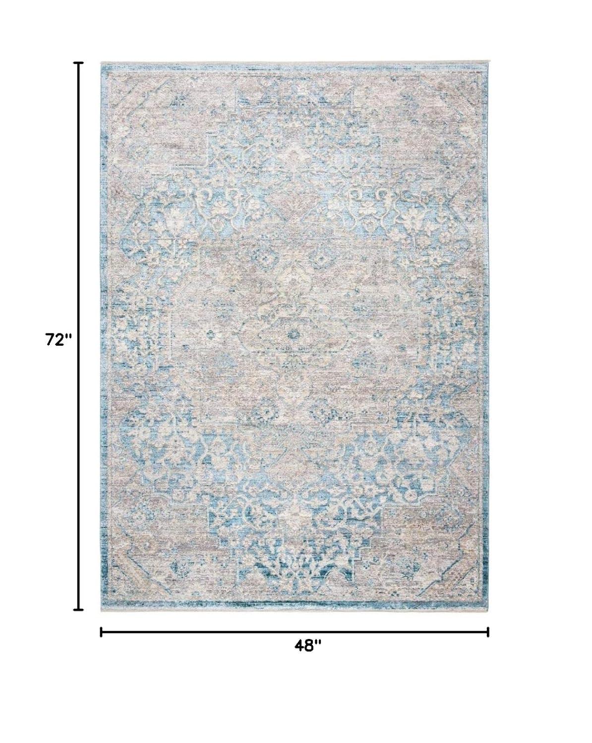 Dream DRM412 Power Loomed Indoor Area Rug - Blue/Grey - 4'x6' - Safavieh