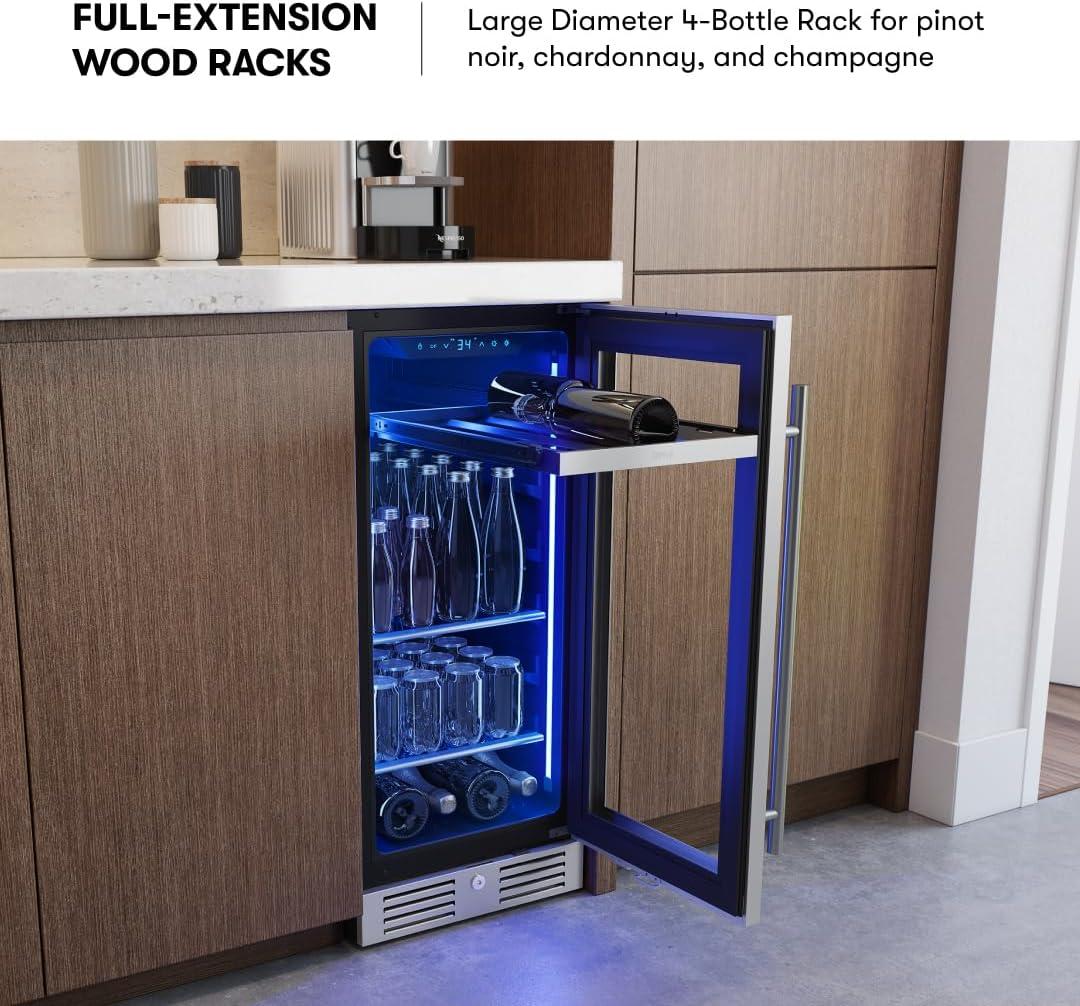 Zephyr Zephyr Presrv 15" 4-Bottle and 64-Can Single Zone Beverage Cooler