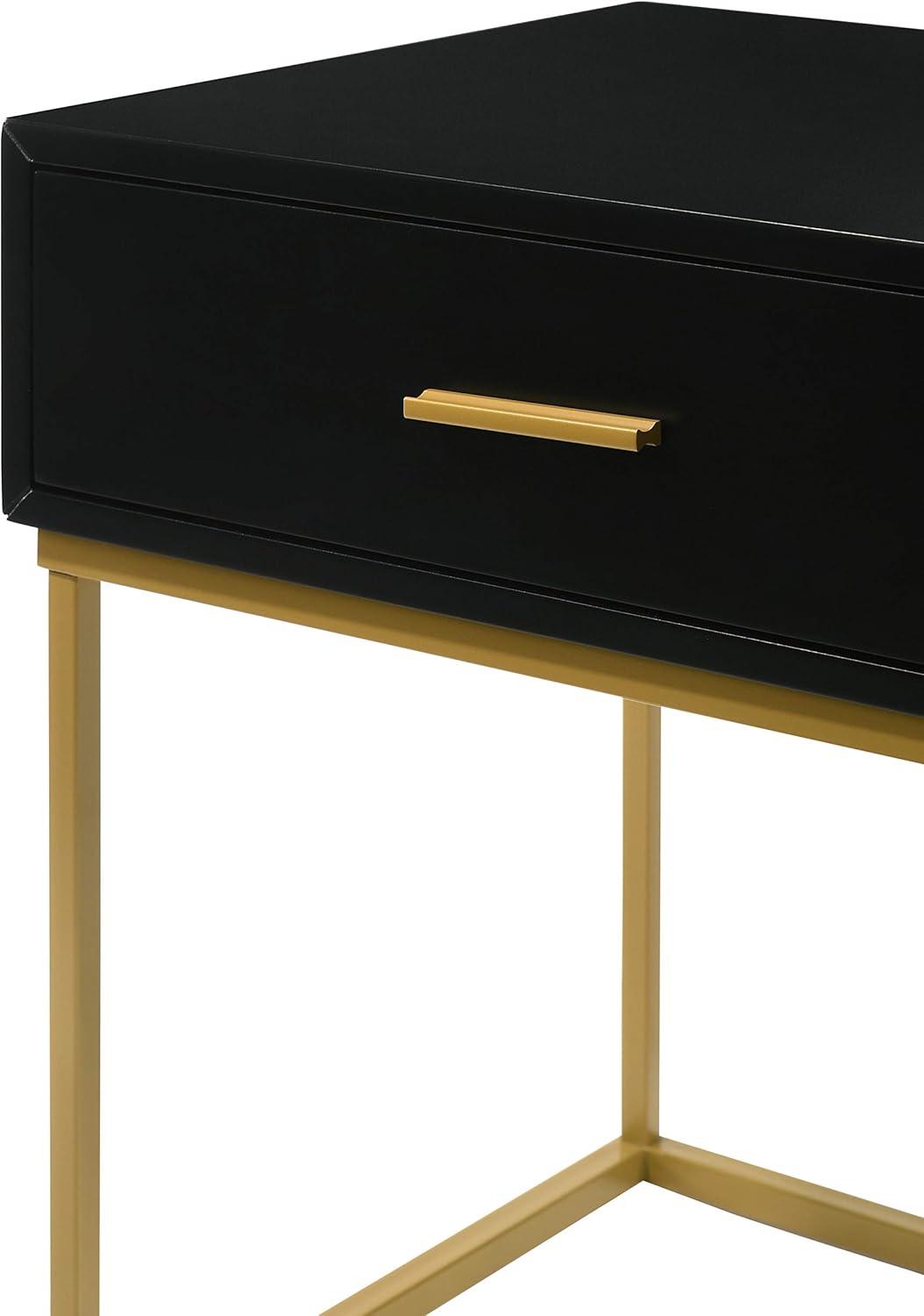 LuXeo LuXeo Catalina One Drawer Nightstand with Mustard Gold Legs
