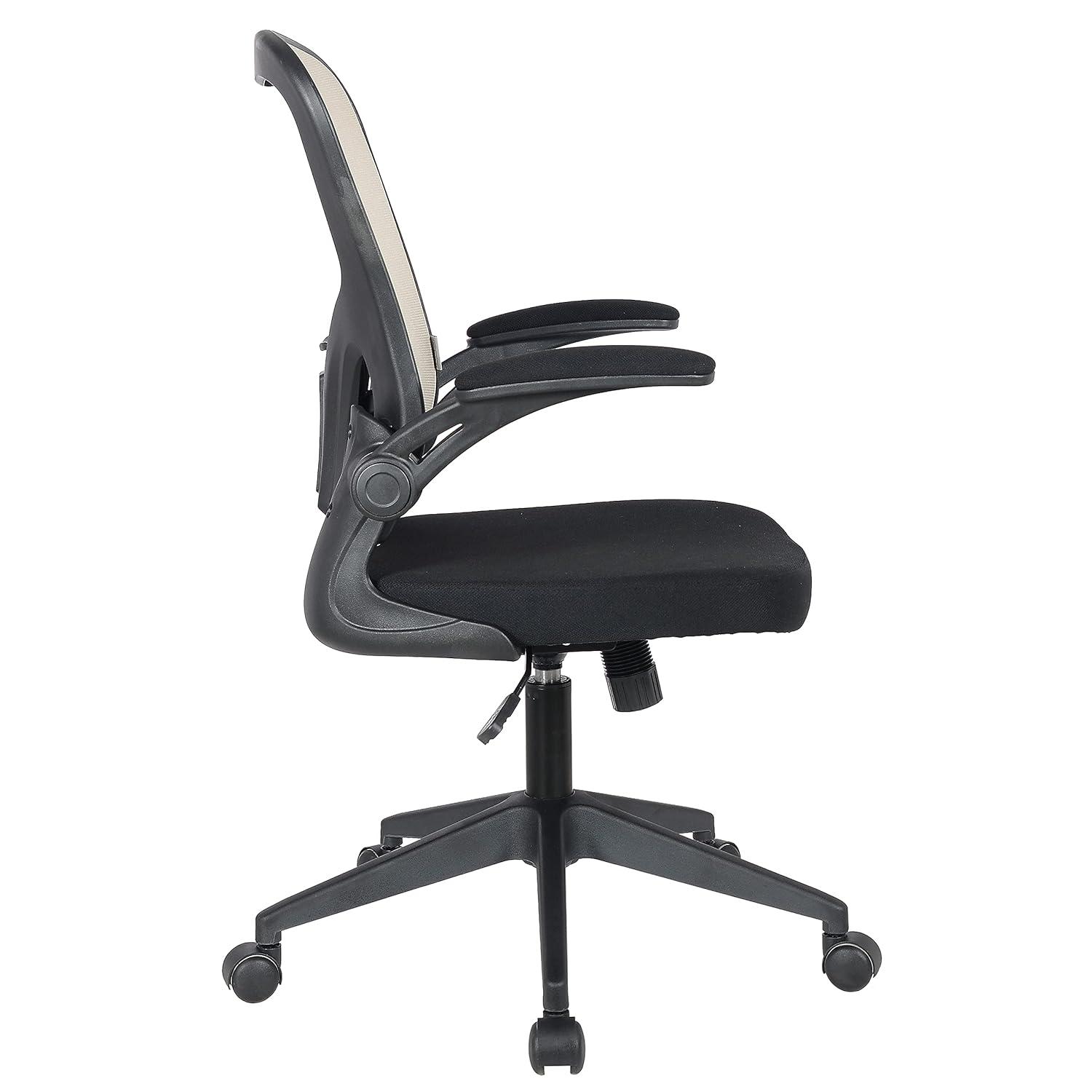 LeisureMod Newton Single Ergonomic Mesh Lumbar Support Adjustable Height Swivel Office Chair
