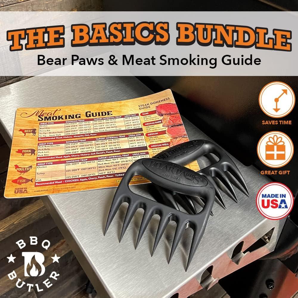 BBQ Butler Bear Paws Meat Shredders And BBQ Butler Meat Smoking Guide Magnet