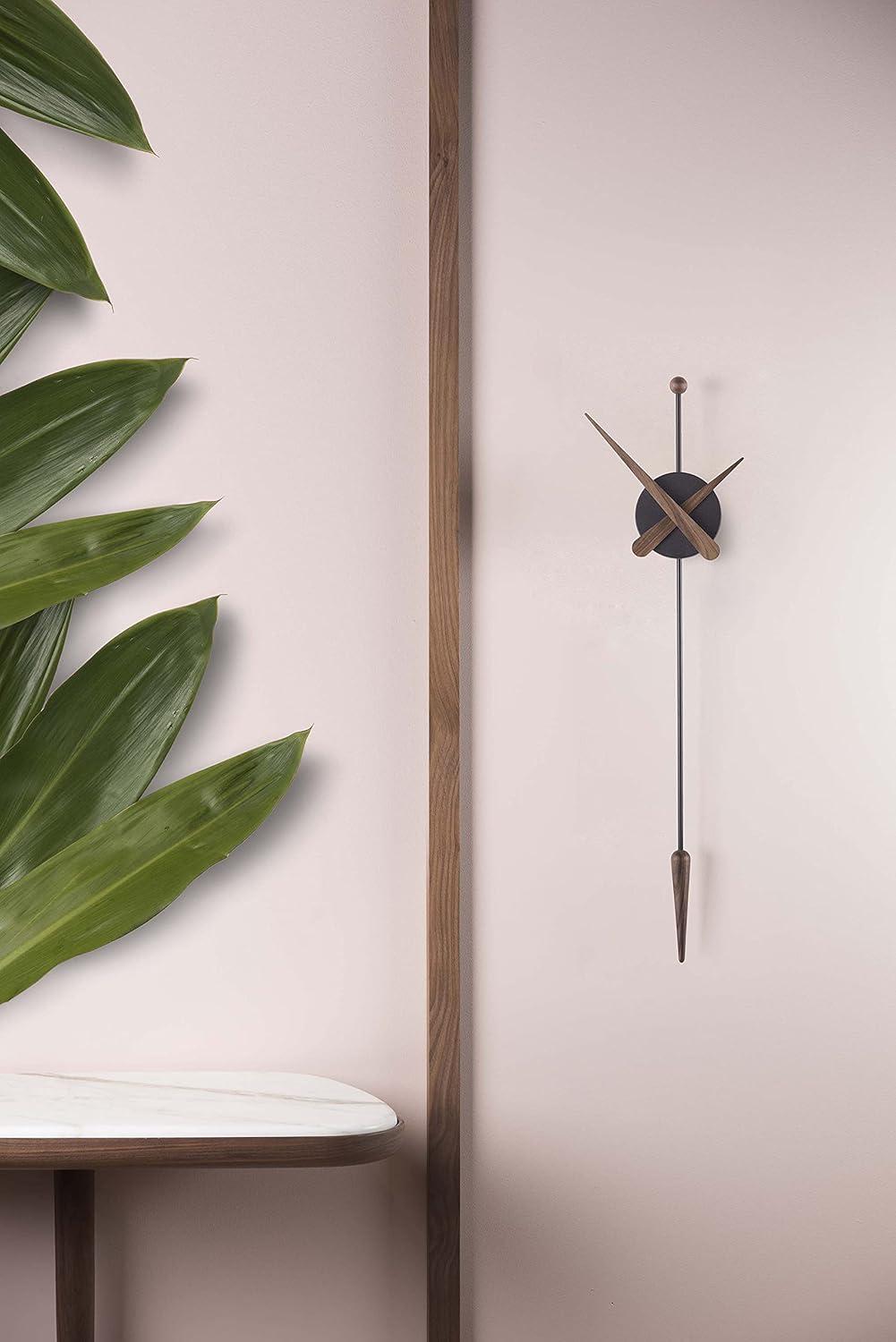 63cm Black Walnut and Polystyrene Minimalist Wall Clock