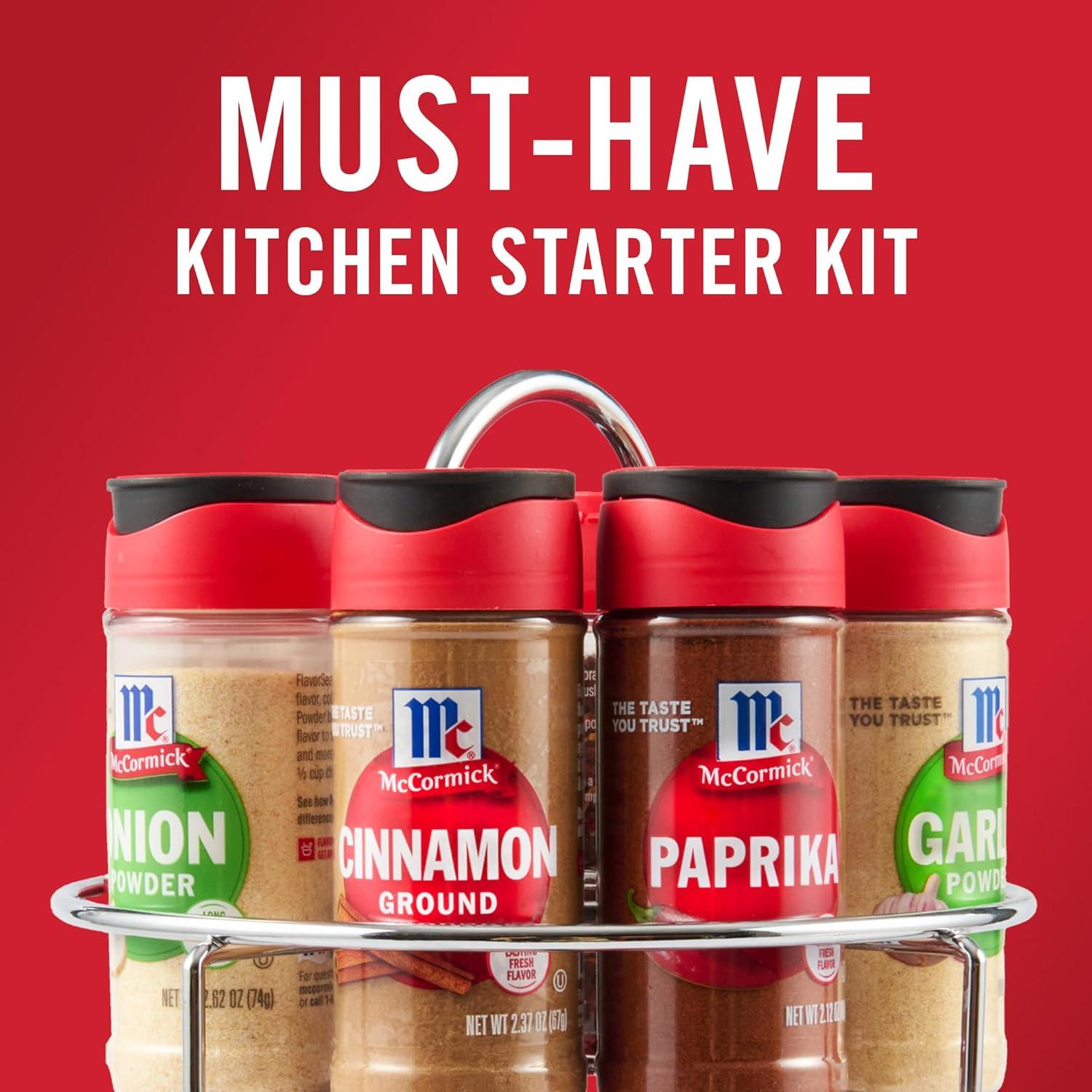 Chrome Two-Tier Revolving Spice Rack with 16 Organic Spices