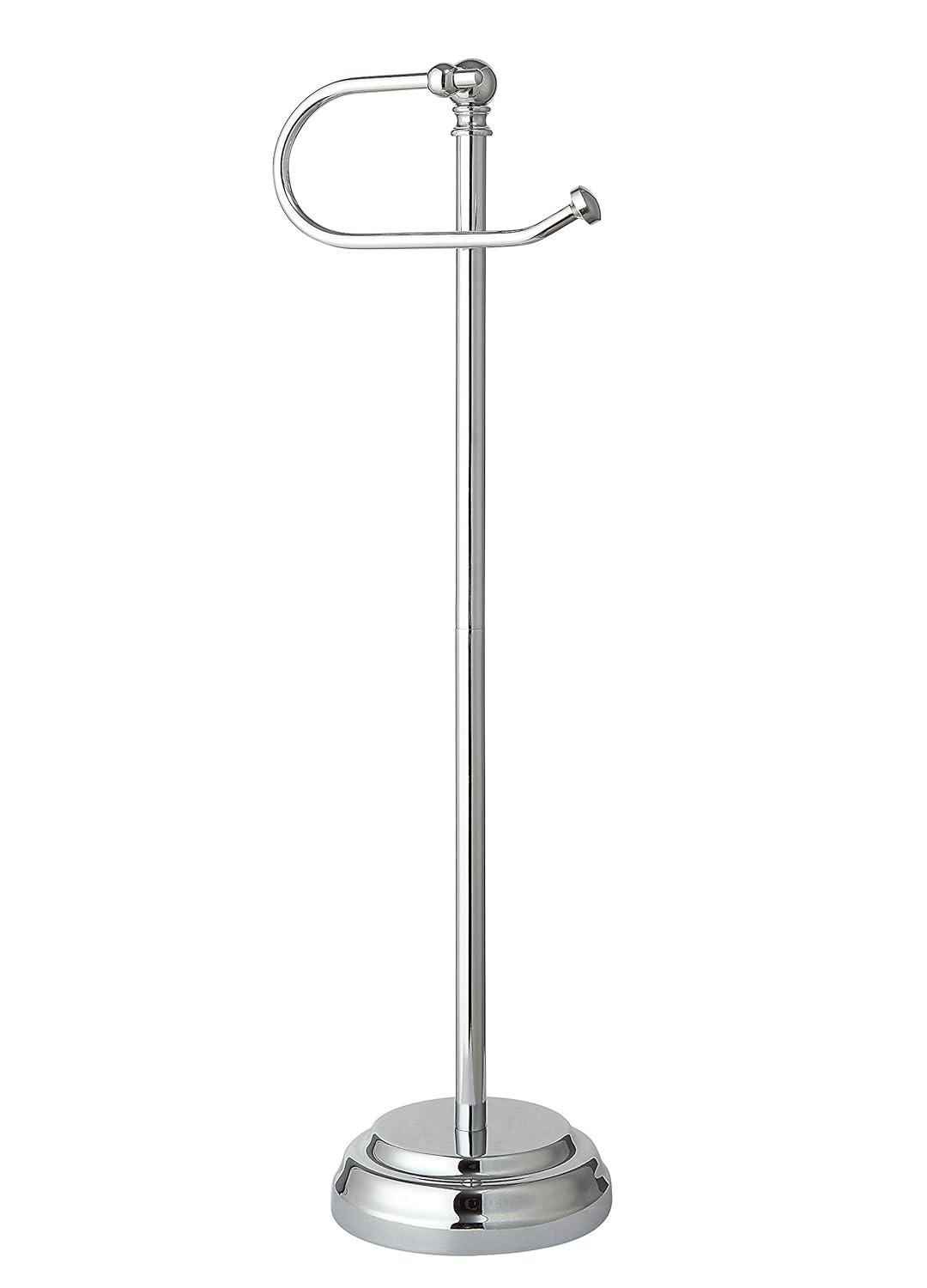 SunnyPoint Bathroom Free Standing Toilet Paper Roll Holder Stand WF-HLS-KD-02CH