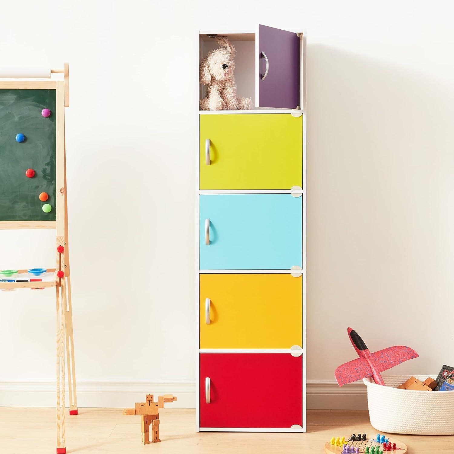 Rainbow Kids' 5-Door Toy Storage Bookcase