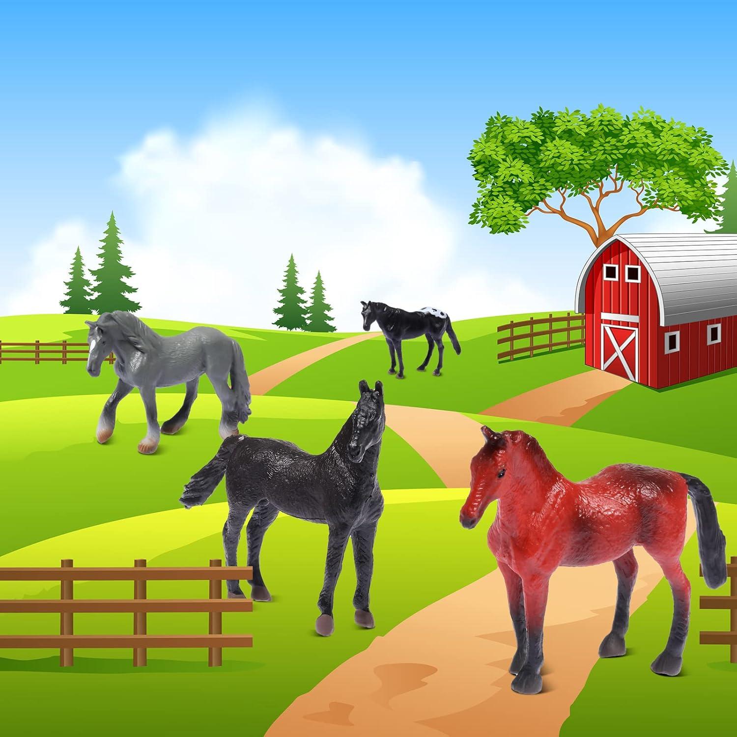 12 Pcs Simulation Horse Decor Toy Horses Zoo Animals Figurines Realistic Child Toddler