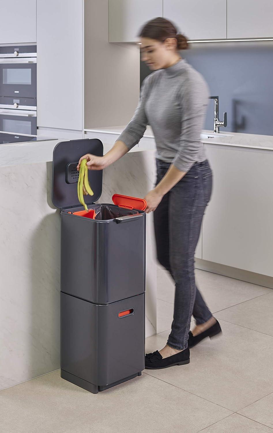 Joseph Joseph Totem Waste & Recycling Dual Kitchen Trash Can