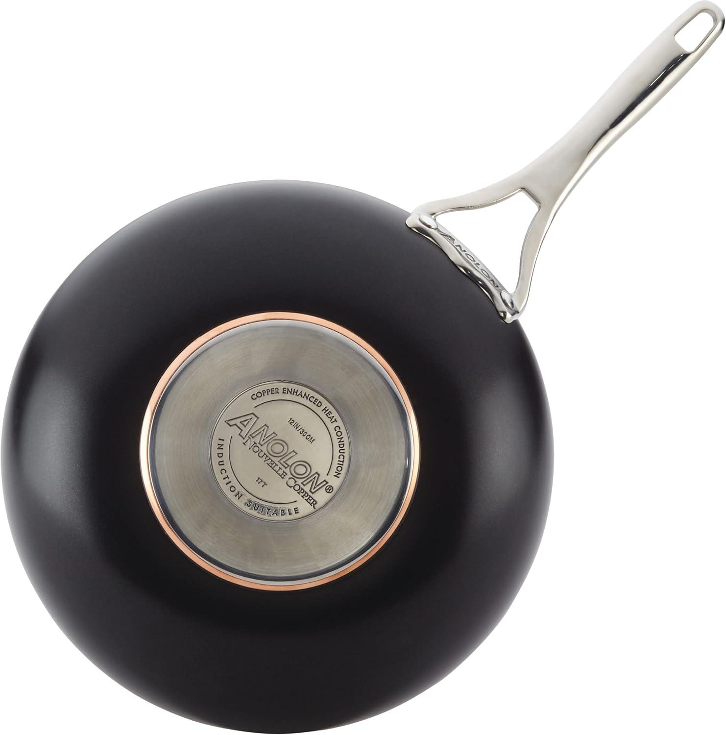 Onyx Black 12-Inch Hard-Anodized Nonstick Stir Fry Pan