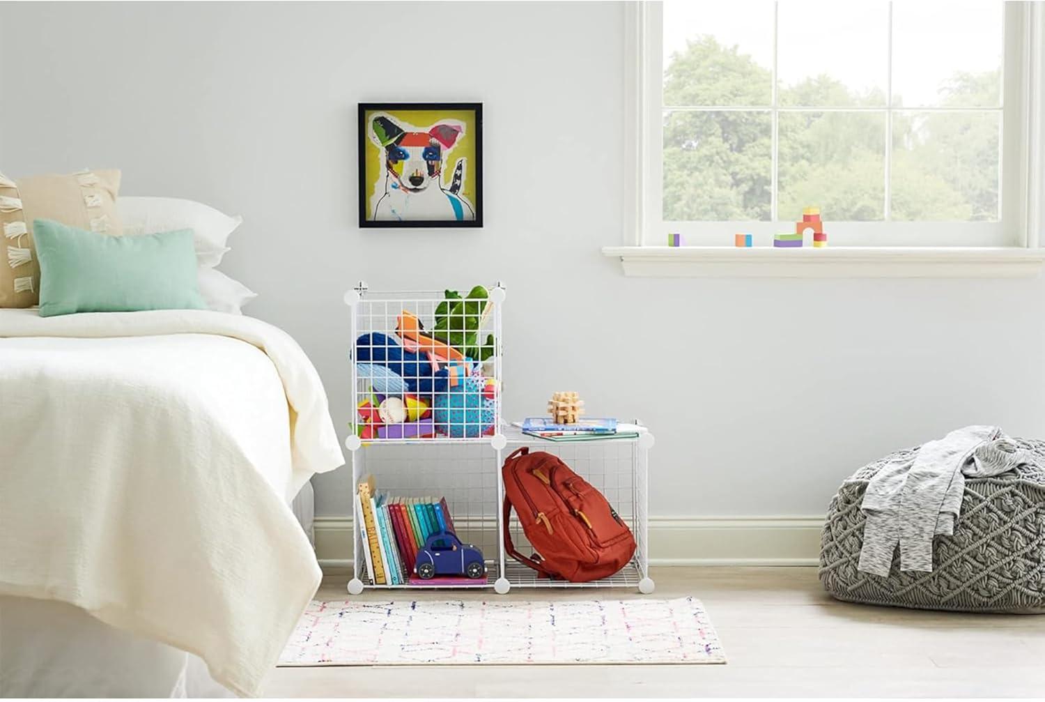 Rubbermaid 3-Piece Stackable Modular Storage Cube Set, Closet Organizer, White