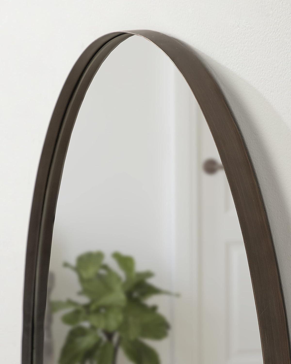 Kate and Laurel Rollo Oval Framed Wall Mirror, Bronze 20x30