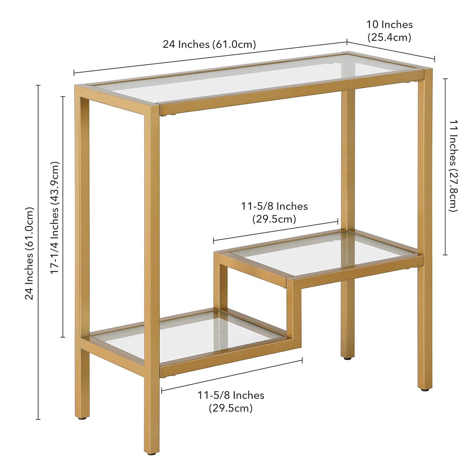 Holzer Glass Top End Table