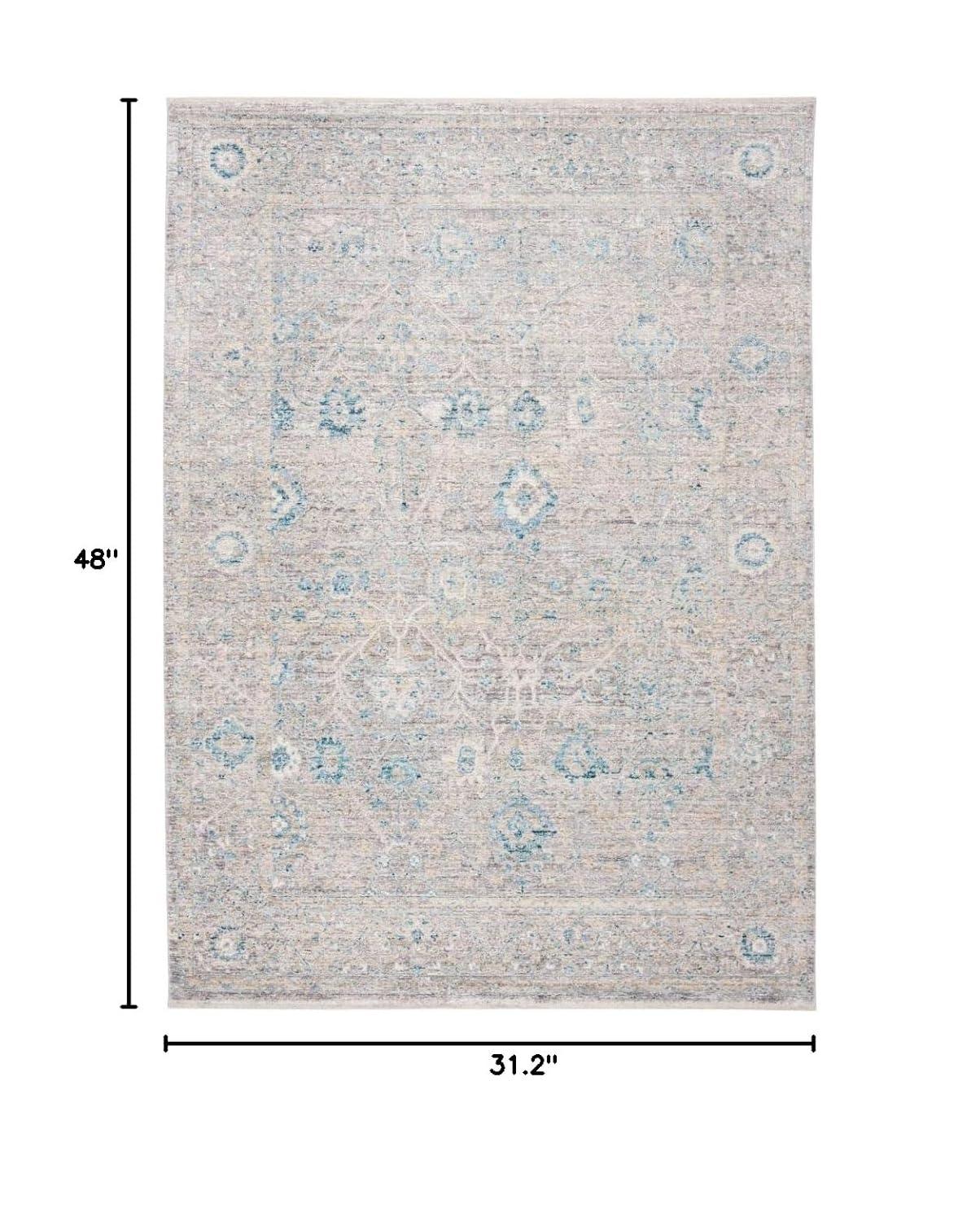 SAFAVIEH Dream Giles Floral Area Rug, Grey/Turquoise, 2'6" x 4'