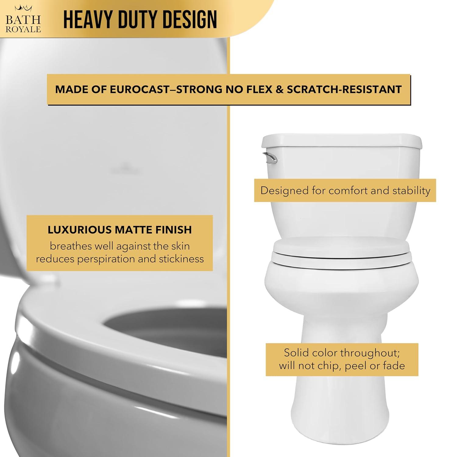 Slow Close Toilet Seat Round BR283-00 Heavy Duty & Scratch Resistant, Fits All Toilet Brands, MasterSuite Series
