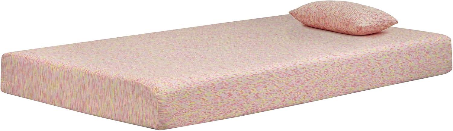 Signature Design by Ashley iKidz 7 Inch Firm Memory Foam Twin Mattress with Pillow, Pink