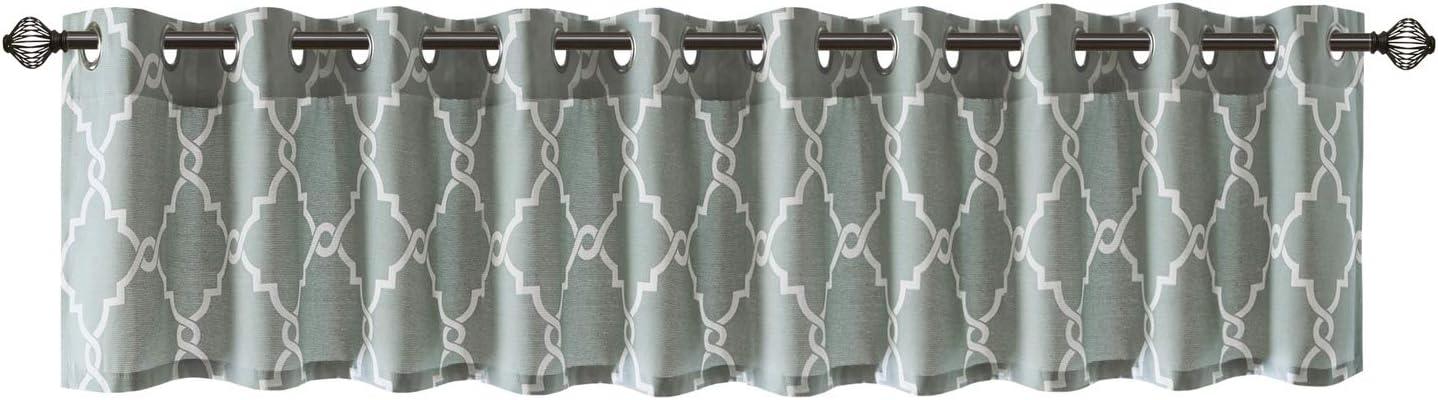 Saratoga Fretwork Print Grommet Top Window Valance