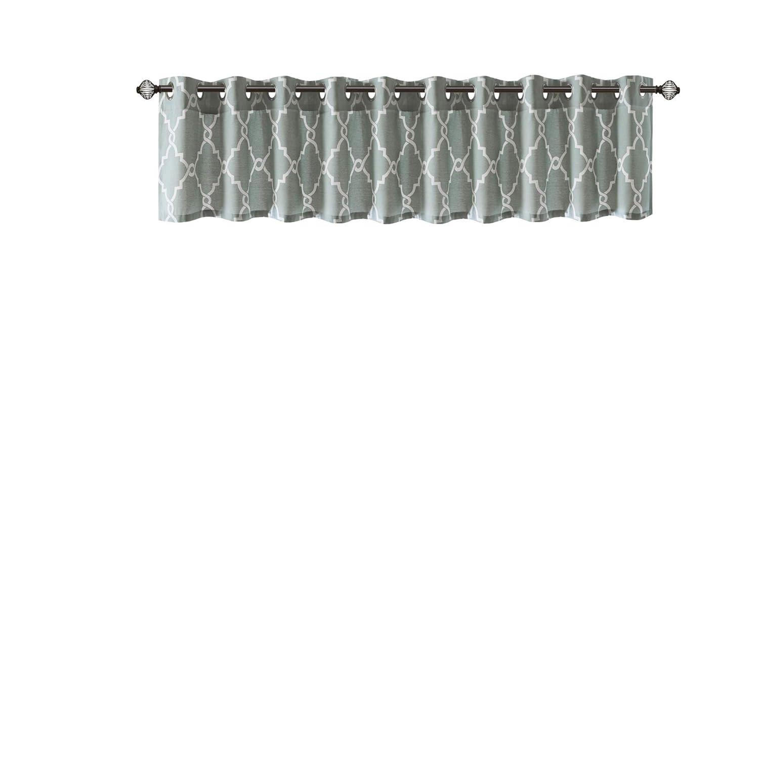 Madison Park Saratoga Fretwork Print Grommet Top Window Valance
