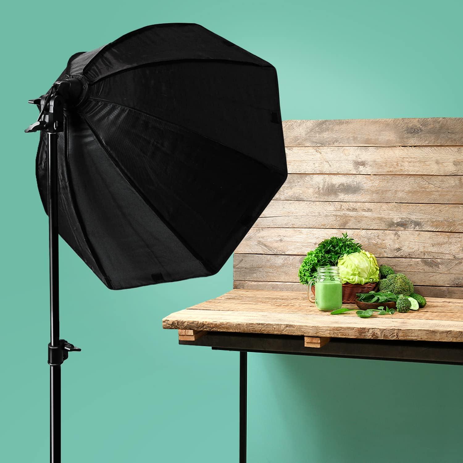 LimoStudio [2 Pack] LED Remote Control, 27 inch Octagon Diameter Softbox Continuous Lighting Kit, 3000K-6500K Adjustable Color Temperature, 7600 Lumen, 95>CRI, Soft Box Light Diffuser, AGG3039
