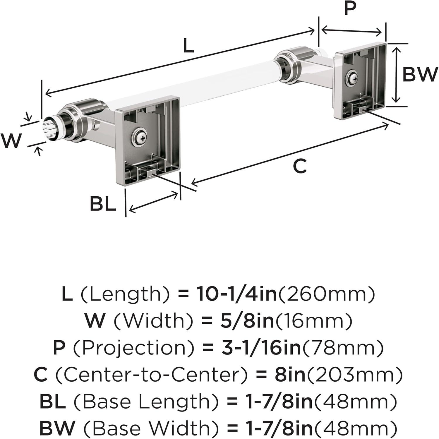 Glacio Clear/Polished Nickel Towel Bar