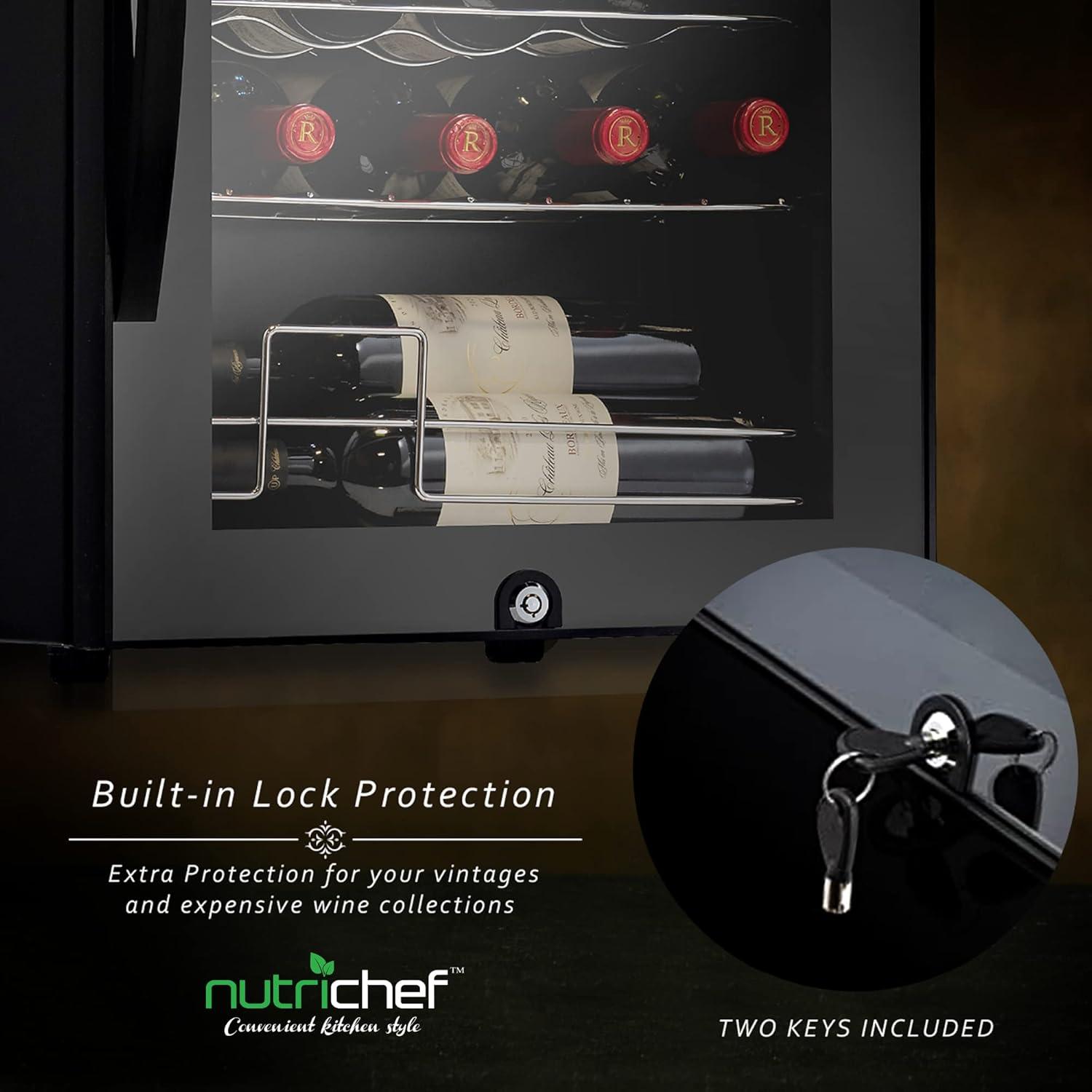 NutriChef 28Bottle Cooler Dual-Zone Refrigerator