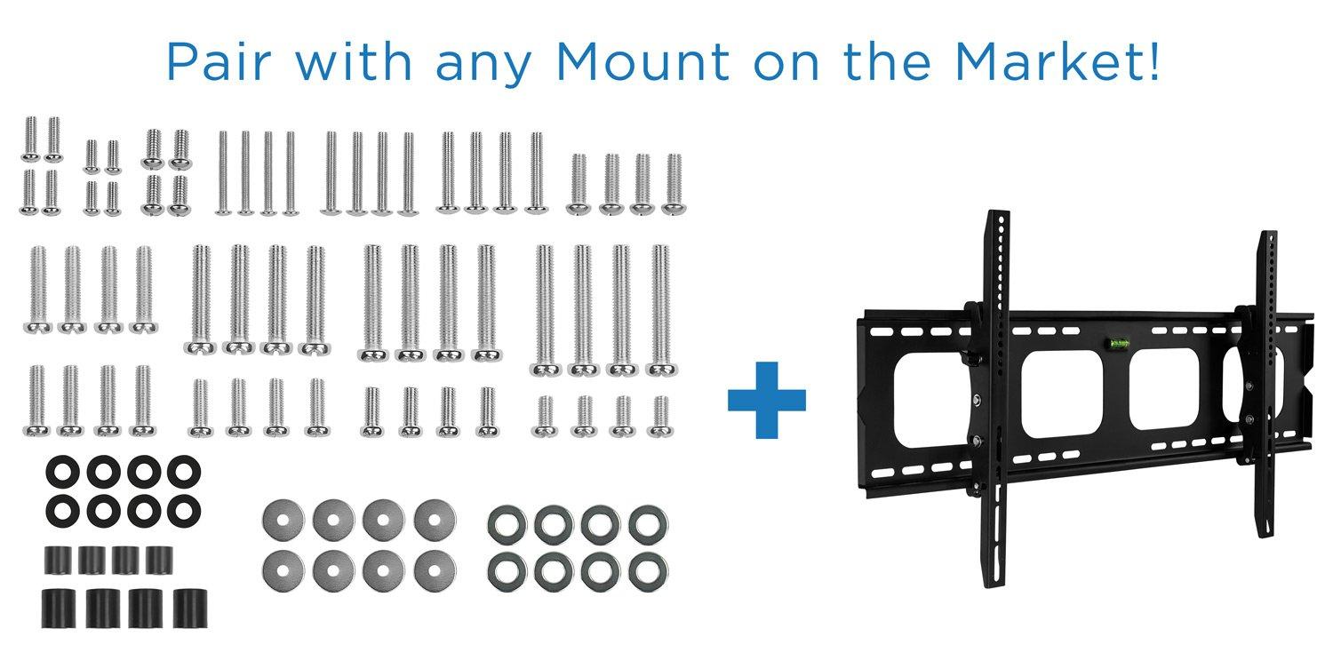 Mount-it Mount-It! TV Mounting Hardware Kit, VESA Wall Mount Screw, Washer, Spacer Pack for TVs and Monitors