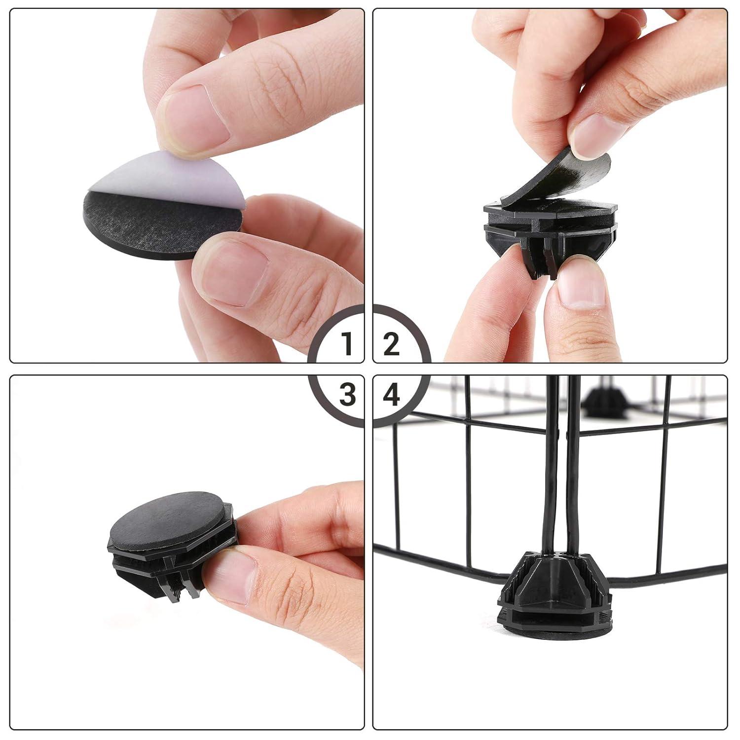 SONGMICS Guinea Pig Cages, Metal Grid Small Animal Playpen with Waterproof Liner, for Rabbits, Ferrets, Hedgehogs, 48.4 x 24.8 x 18.1 Inches, Black