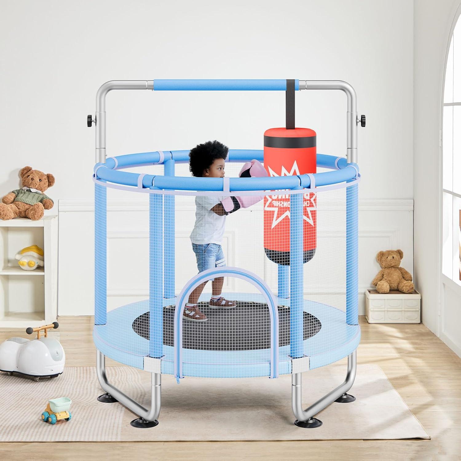 VEVOR 56" Trampoline for Kids Foldable Mini Toddler Trampoline Indoor Outdoor