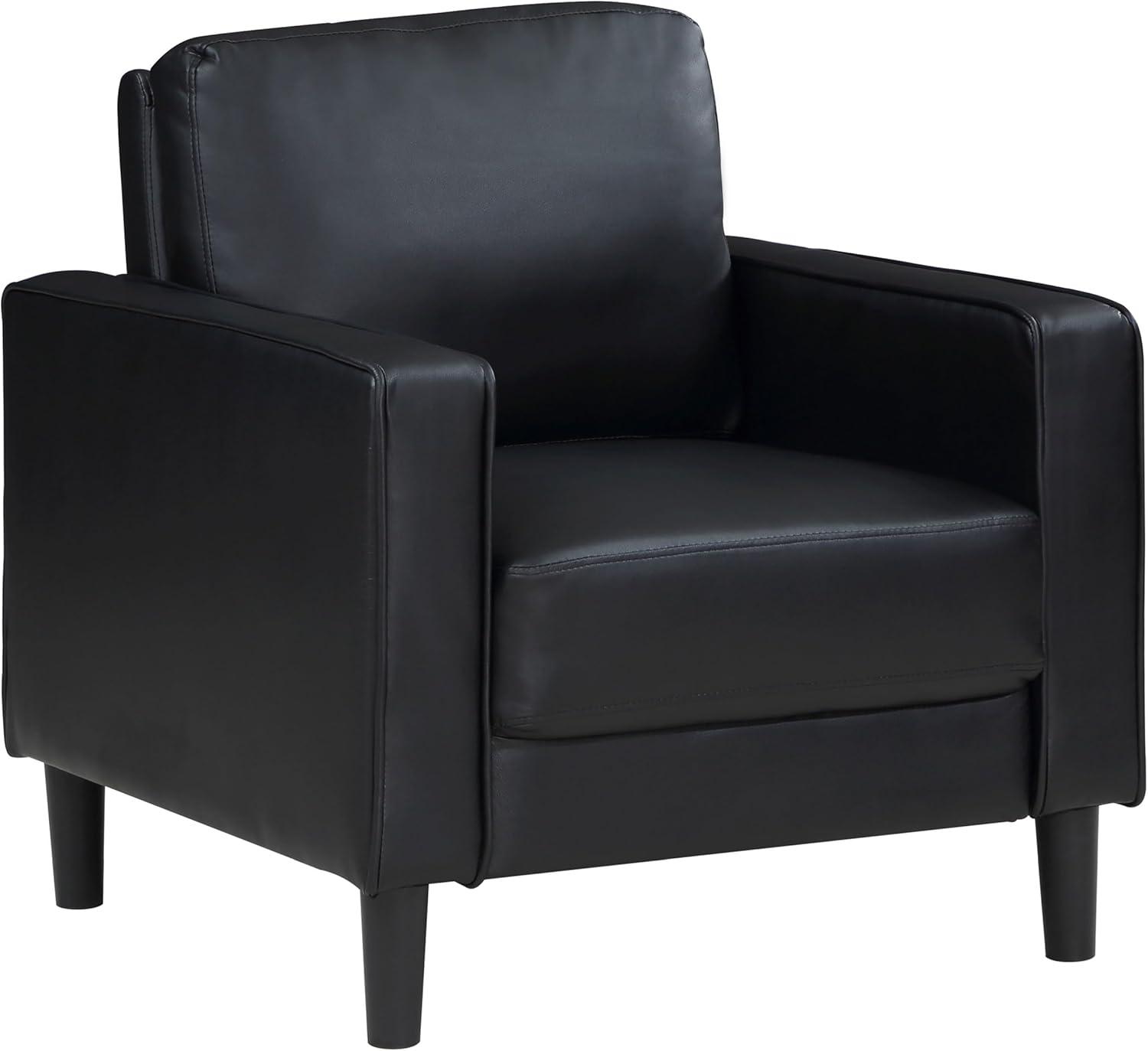 Coaster Home Furnishings Ruth Upholstered Track Arm Faux Leather Accent Chair Black