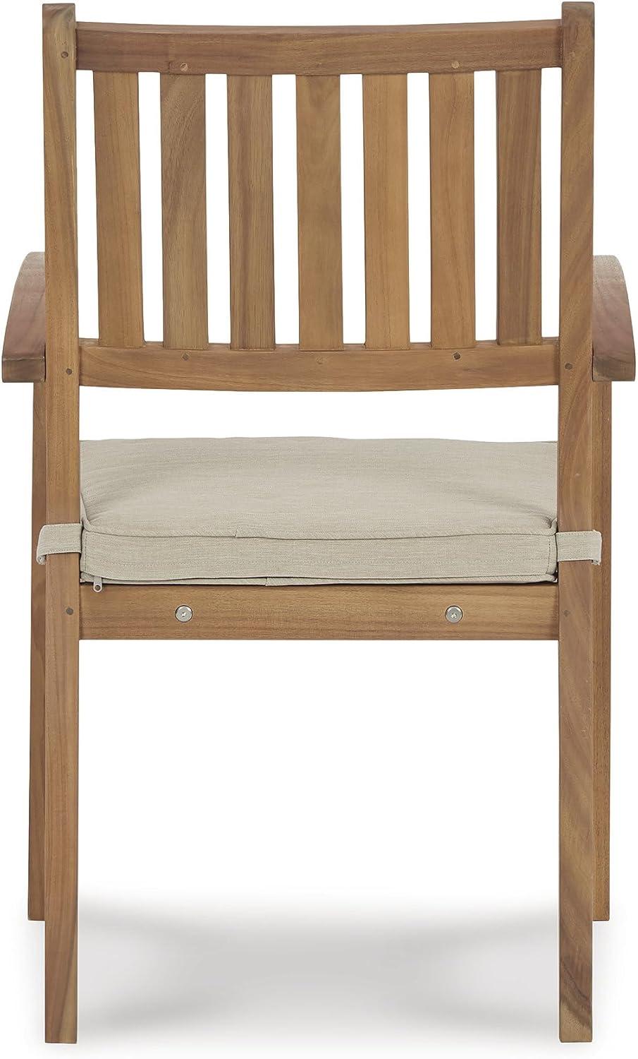 Gennine Outdoor Dining Armchair with Cushion (Set of 2)