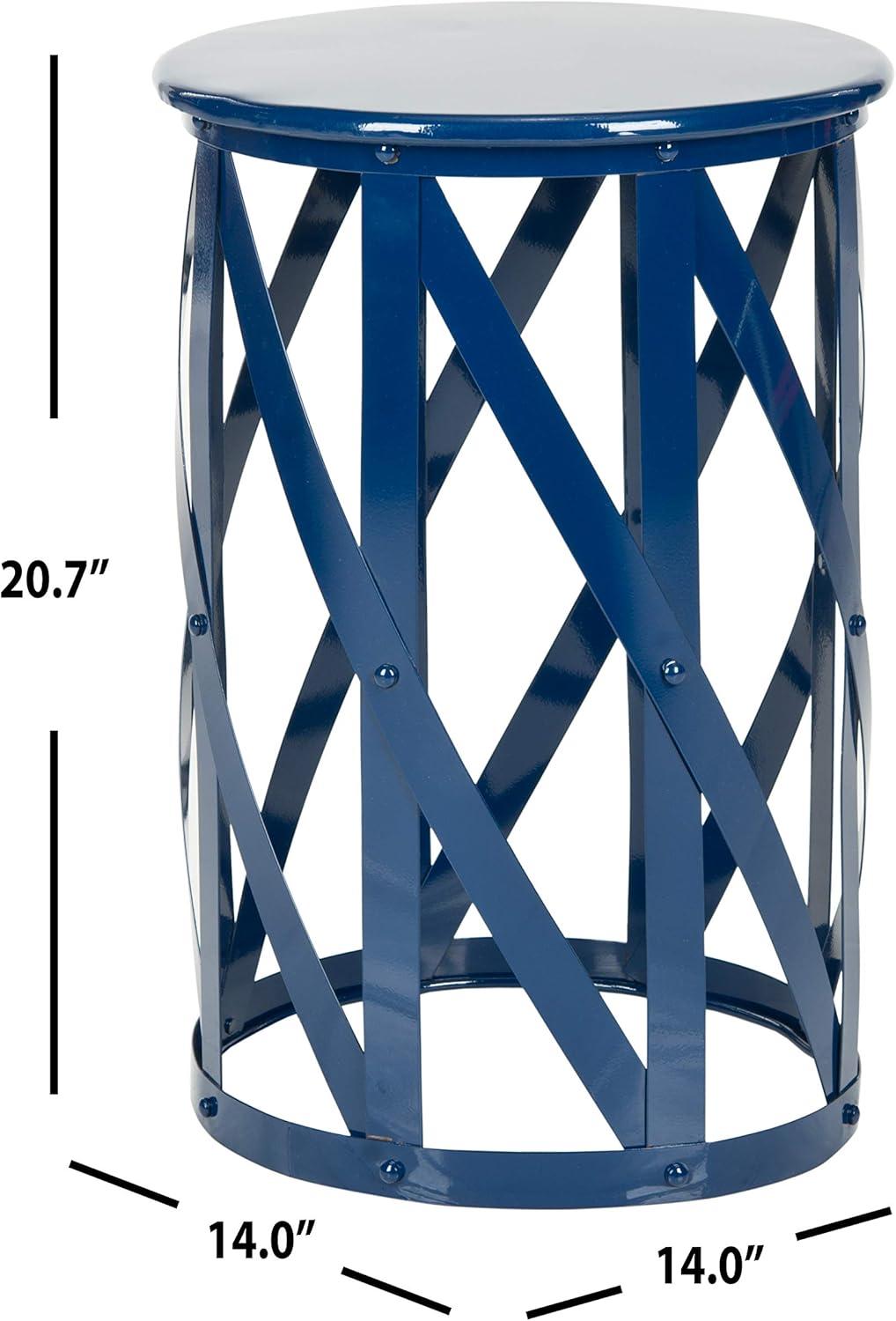Bertram Lattice Accent Table - Navy - Safavieh.