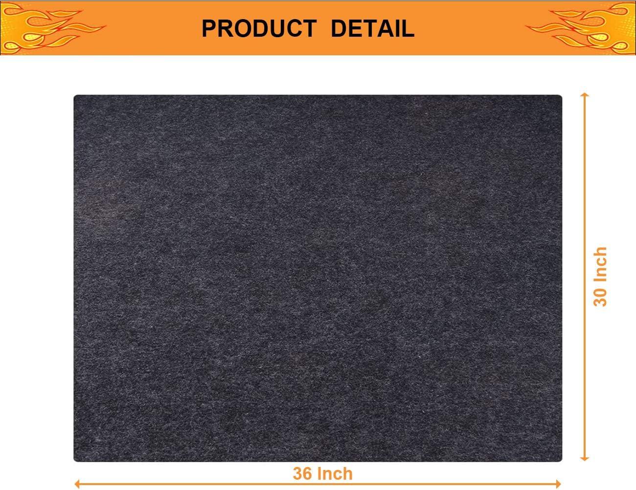 Under Grill Mat,Premium Grill Mat for Deck, Under Grill Floor Mats to Protect Deck,BBQ Mat for Under BBQ, Absorbent Oil Pad Protector for Decks and Patios,Waterproof, Reusable,(36x30 Inches)…