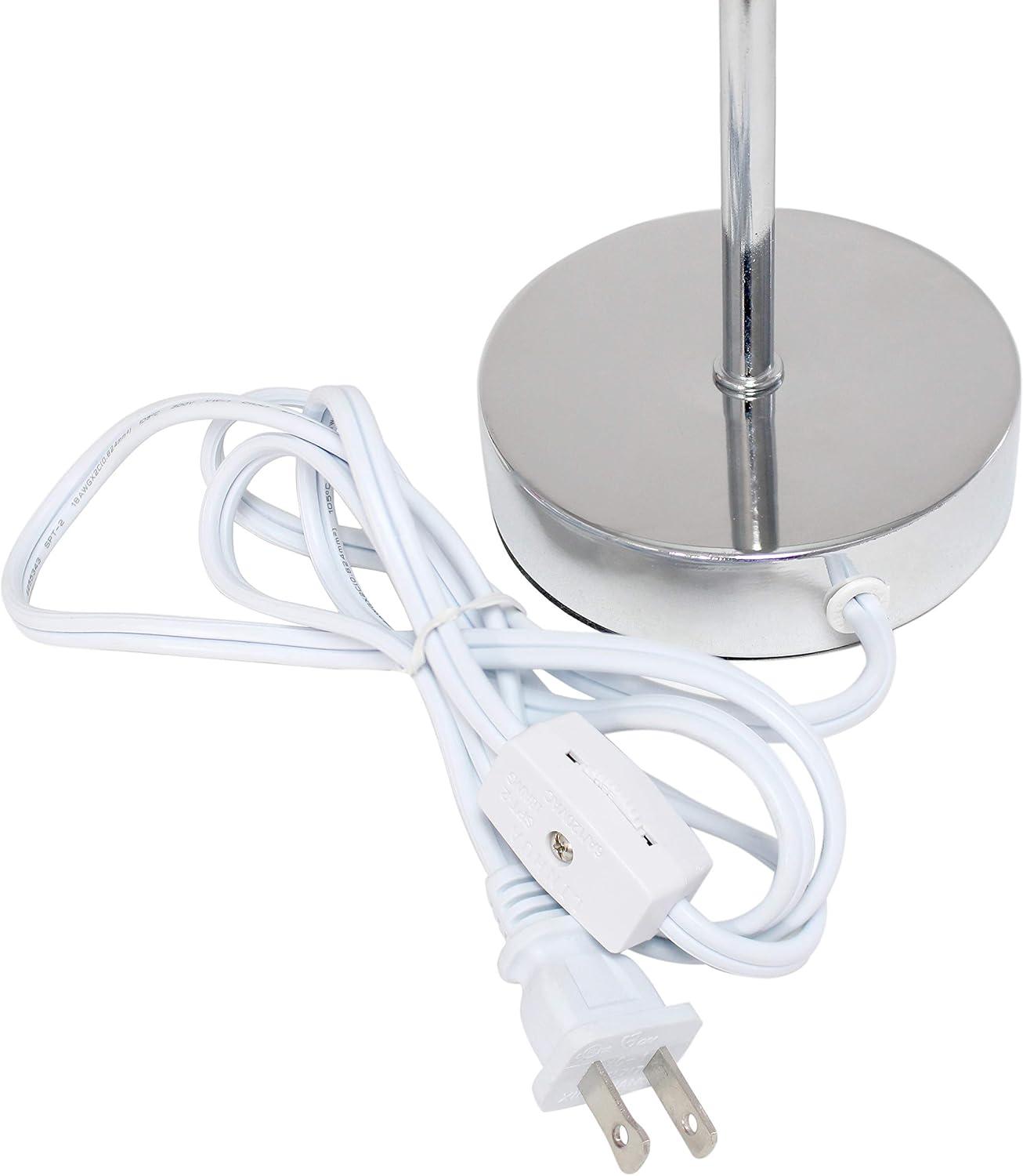 Simple Designs 11.81" Basic Chrome Mini Table Lamp with Fabric Shade, Wine Red