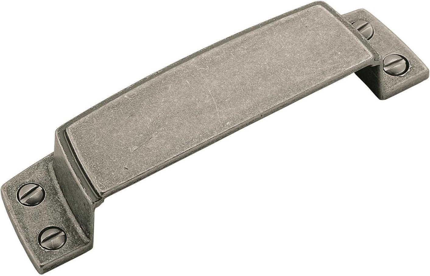 Amerock | Cabinet Cup Pull | Aged Pewter | 3-1/2 inch (89 mm) Center to Center | Highland Ridge | 1 Pack | Drawer Pull | Drawer Handle | Cabinet Hardware