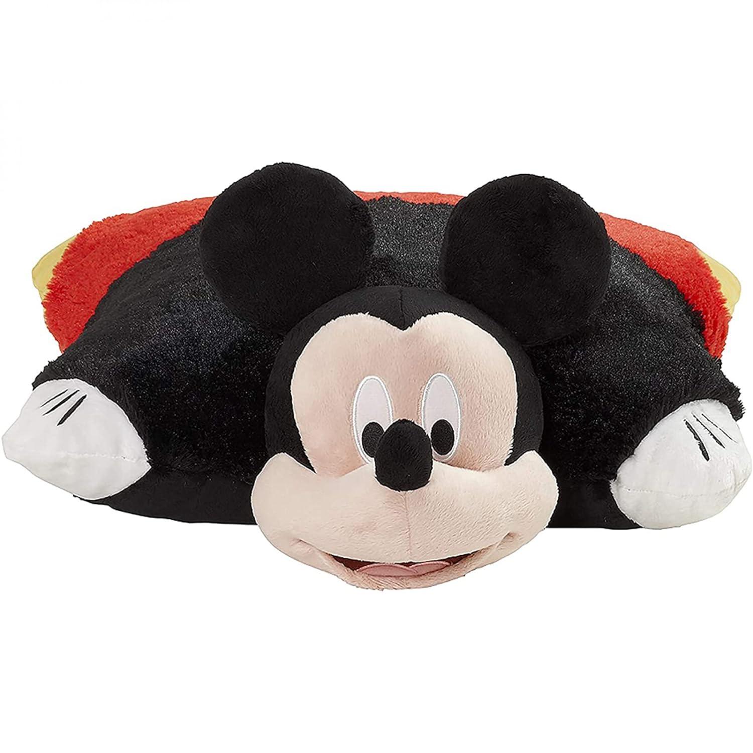 Pillow Pets Disney Mickey Mouse Stuffed Animal Plush, 16", Black/Red/Yellow