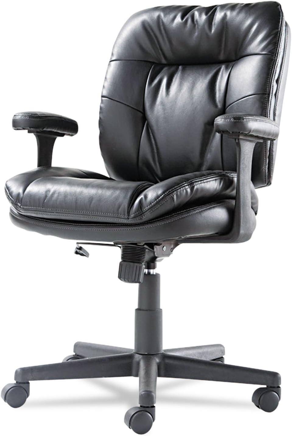 Executive Black Bonded Leather Swivel Task Chair