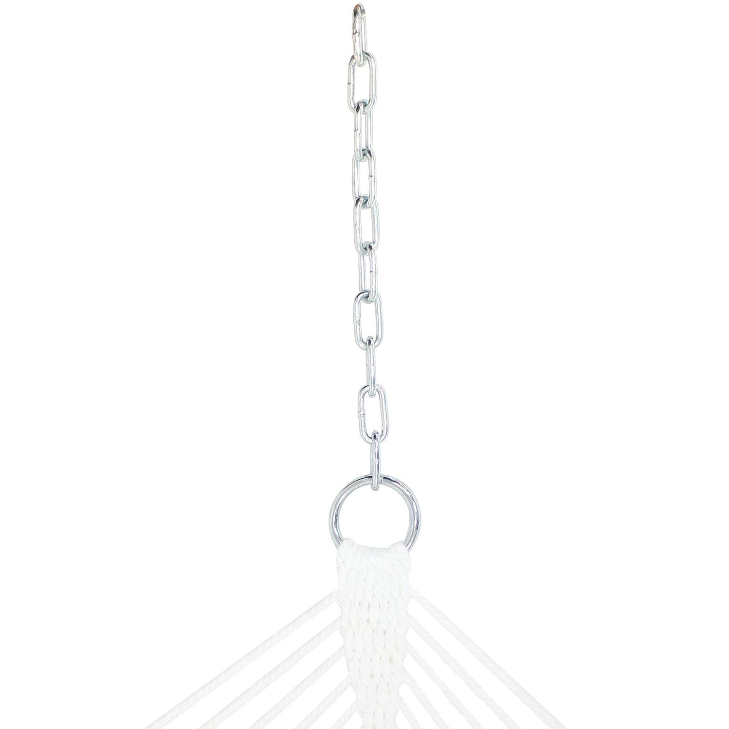 Sunnydaze 2-Person Freestanding Quilted Fabric Spreader Bar Hammock with Detachable Pillow and Stand - 400 lb Weight Capacity/15' Stand - Red Stripe