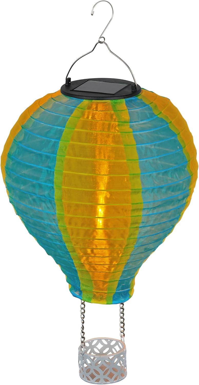 13"H Solar Hot Air Balloon with Flame LED Lights